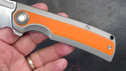 TWOSUN TS496 Titanium/Orange G10 Handle 14C28N (NEW)