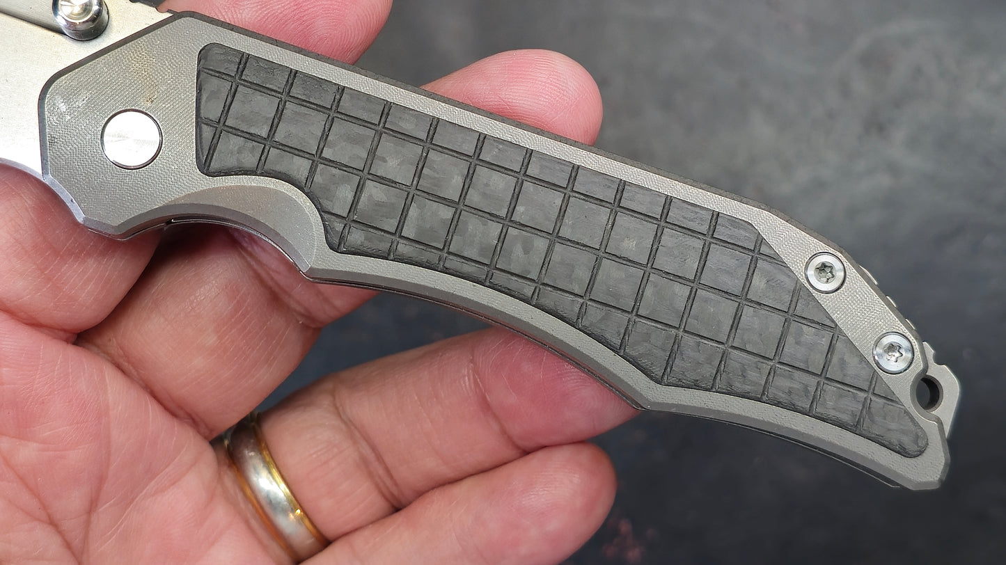 TWOSUN TS475 Titanium & Frag Carbon Fiber Handle M390 (NEW)
