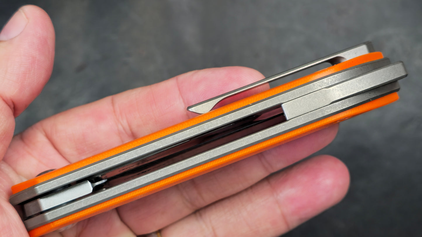 TWOSUN TS472 Titanium/G10 Handle 14C28N (NEW)