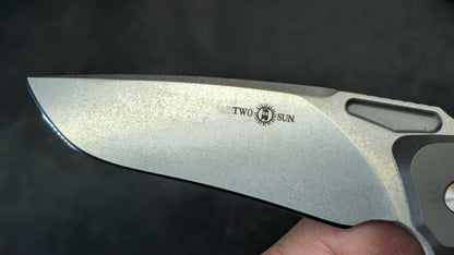 TWOSUN TS468 Titanium/G10 Handle 14C28N (NEW)