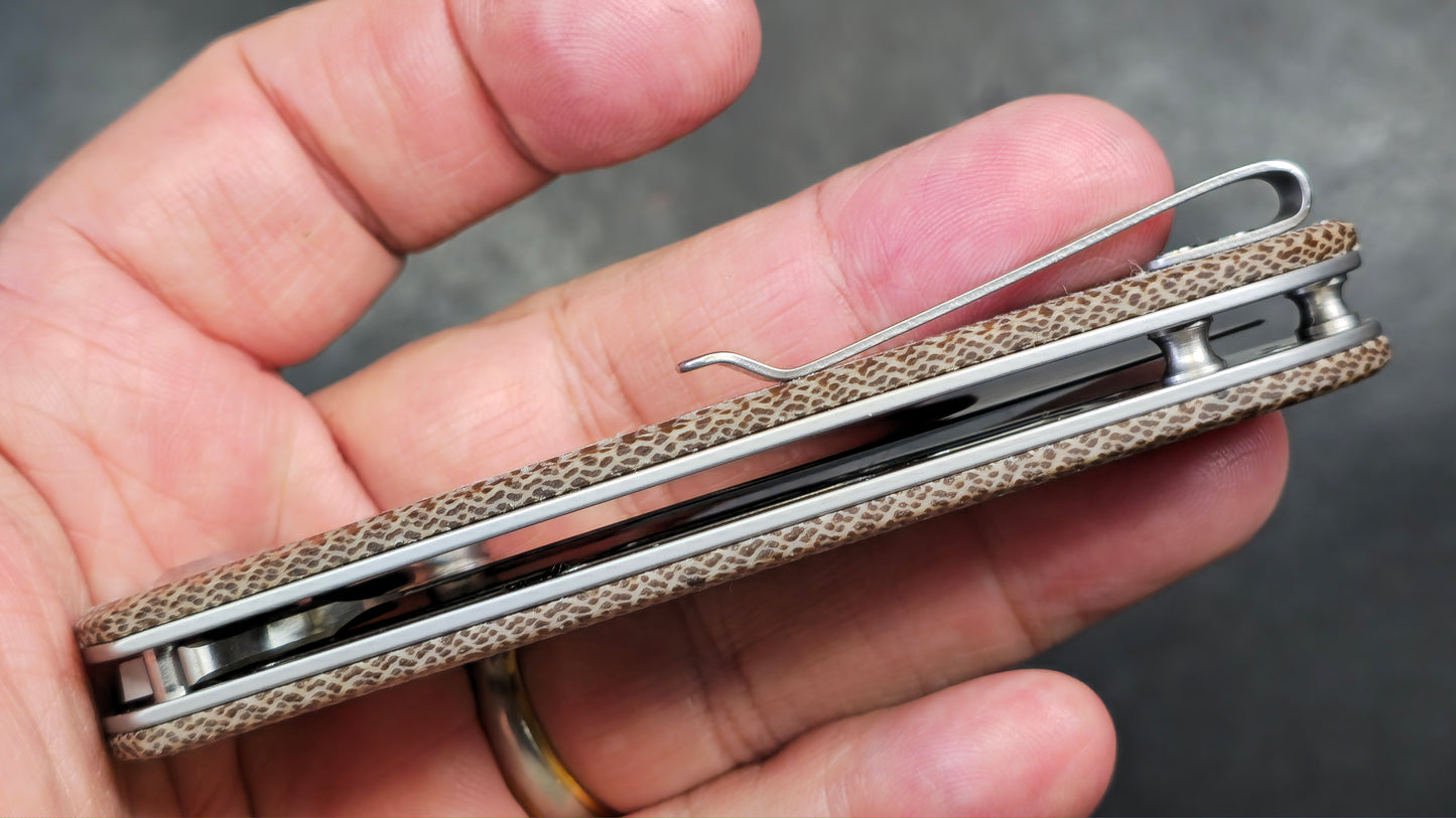 CIVIVI Hooligan Snakeskin Micarta SS liners D2 (USED)