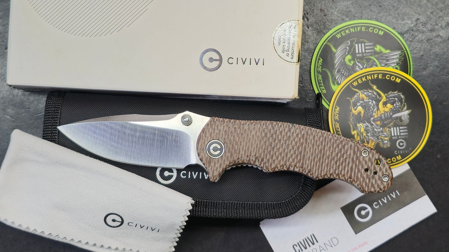 CIVIVI Hooligan Snakeskin Micarta SS liners D2 (USED)