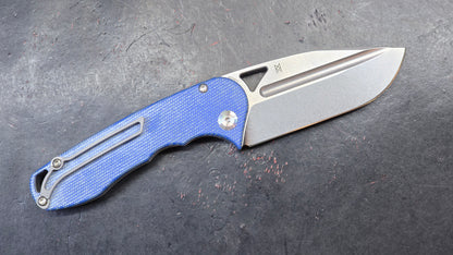 Tenable Bömbur Blue Micarta (3.53'' Stonewashed D2 Blade) Midgards Messer Design (NEW)