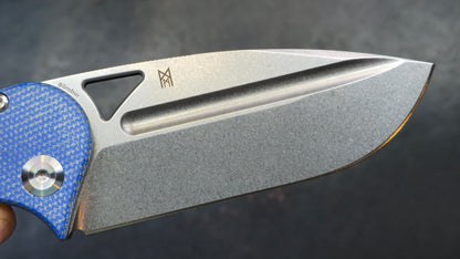 Tenable Bömbur Blue Micarta (3.53'' Stonewashed D2 Blade) Midgards Messer Design (NEW)