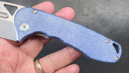 Tenable Bömbur Blue Micarta (3.53'' Stonewashed D2 Blade) Midgards Messer Design (NEW)