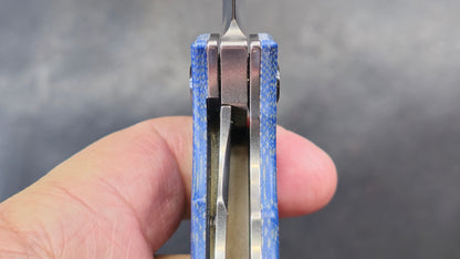 Tenable Bömbur Blue Micarta (3.53'' Stonewashed D2 Blade) Midgards Messer Design (NEW)