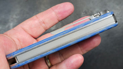 Tenable Bömbur Blue Micarta (3.53'' Stonewashed D2 Blade) Midgards Messer Design (NEW)