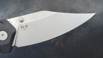 Kubey Hades Folding Knife Black G10 Handle 14C28N Wharncliffe