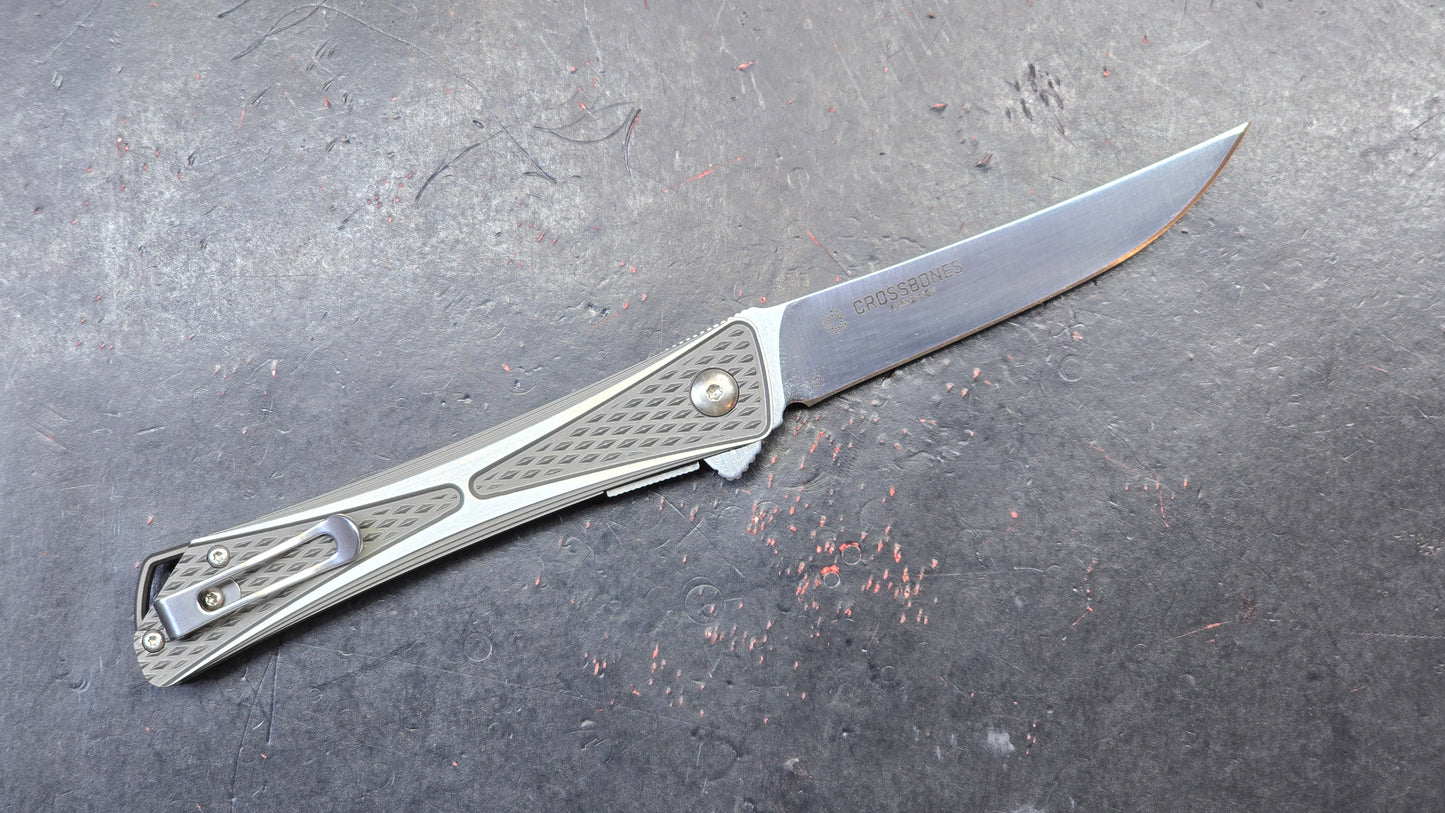CRKT Crossbones Knife Aluminum Handle AUS-8A Stainless (USED)