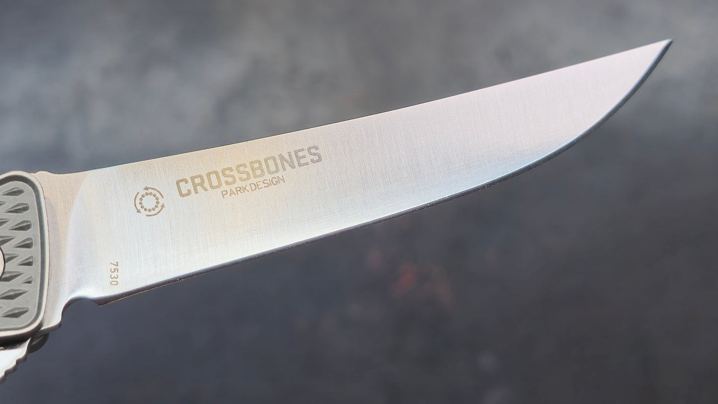 CRKT Crossbones Knife Aluminum Handle AUS-8A Stainless (USED)