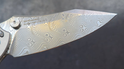 Sixleaf SL-73 Titanium Carbon Fiber RWL34-PMC27 Damascus (NEW)