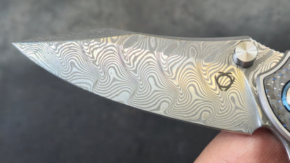Sixleaf SL-73 Titanium Carbon Fiber RWL34-PMC27 Damascus (NEW)