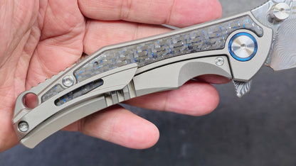Sixleaf SL-73 Titanium Carbon Fiber RWL34-PMC27 Damascus (NEW)