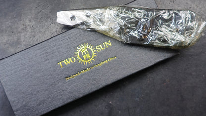 TWOSUN TS238 Fixed Blade D2 Drop Point Full Tang Kydex Sheath (NEW)