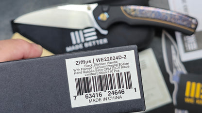 WE KNIFE Ziffius Black/Blue Titanium 20CV LIMITED (NEW)