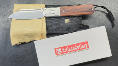 Artisan Cutlery Holm Button Lock with Safety Rosewood AR-RPM9 (NEW)