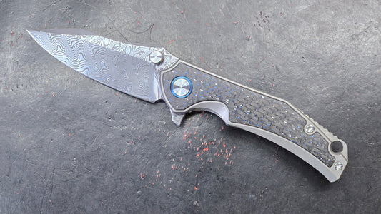 YJGDCN CN028 RIHE Titanium / Carbon Fiber Damascus (NEW)