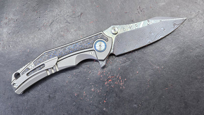 YJGDCN CN028 RIHE Titanium / Carbon Fiber Damascus (NEW)