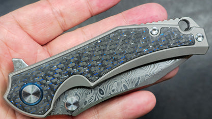 YJGDCN CN028 RIHE Titanium / Carbon Fiber Damascus (NEW)