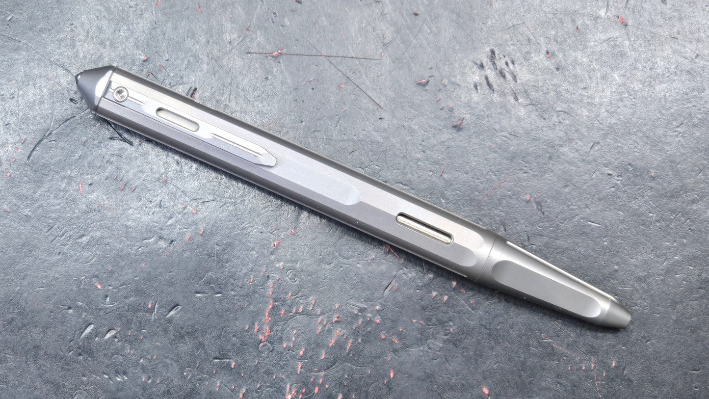 TwoSun Pen-43 Push Button EDC/Pen Milled Titanium Body Black Ink (NEW)