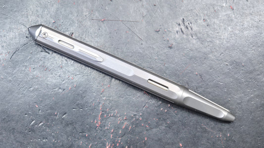 TwoSun Pen-43 Push Button EDC/Pen Milled Titanium Body Black Ink (NEW)