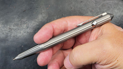 TwoSun Pen-43 Push Button EDC/Pen Milled Titanium Body Black Ink (NEW)