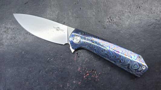 TWOSUN TS223 Timascus TITANIUM DAMASCUS HANDLE M390 (NEW)