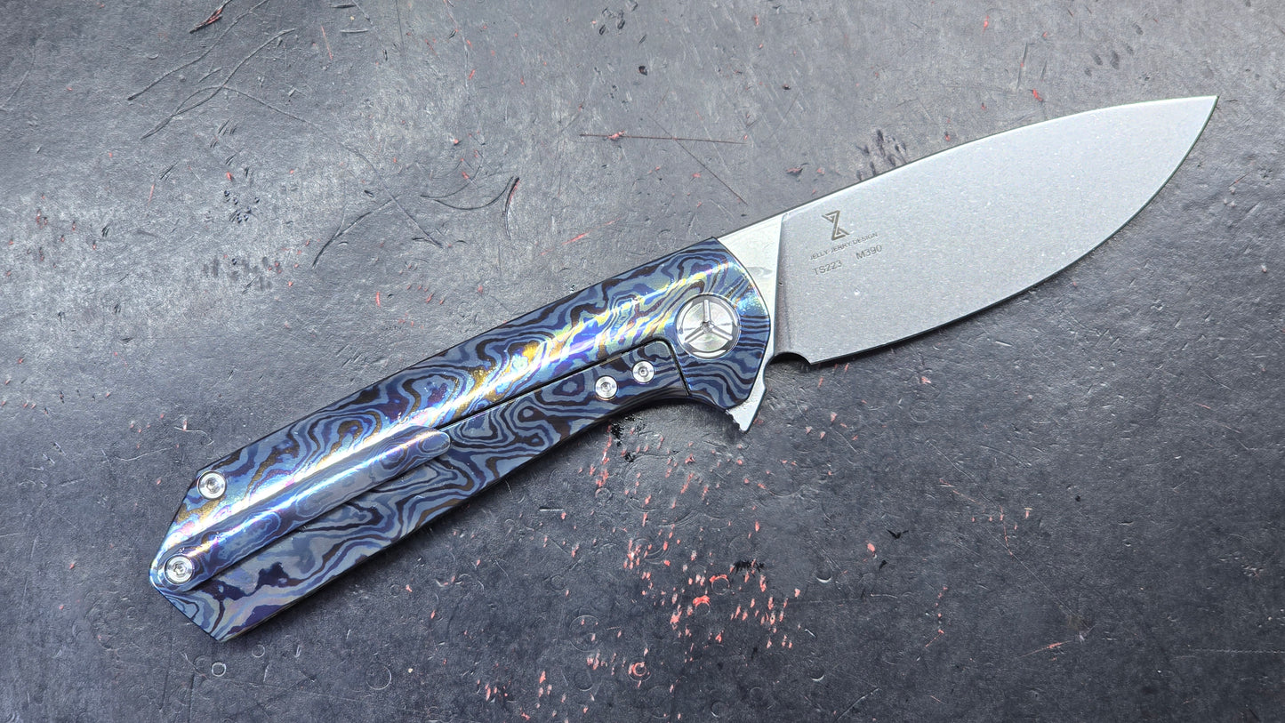 TWOSUN TS223 Timascus TITANIUM DAMASCUS HANDLE M390 (NEW)