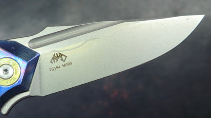 TWOSUN TS194 Timascus TITANIUM DAMASCUS HANDLE M390 (NEW)