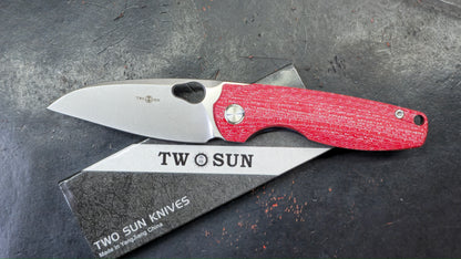 TWOSUN TS129 Red Carbon Fiber / Timascus M390 (NEW)