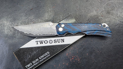 TWOSUN TS598 (FOLDED INTEGRAL) Gimascus handle Dimascus blade (NEW)