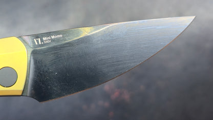 Kizer Mini MoMo Titanium/Fat Carbon Camo Gold Handle S90V (NEW)