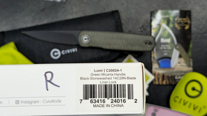 Civivi Lumi Brown Burlap Micarta Handle 14C28N (NEW)
