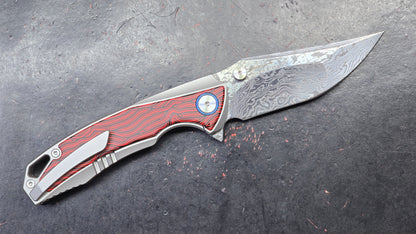Sixleaf SL-60RP Titanium/G10 Handle RWL34+PMC27 Damascus Blade (NEW)