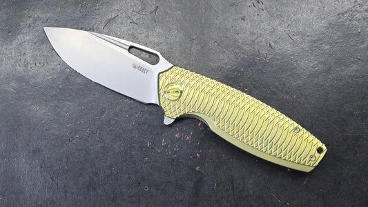 Kubey Tityus Yellow Textured Titanium Handle 14c28n (NEW)