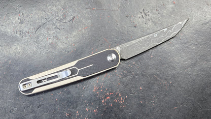 Civivi KwaiQ Ivory/Black G10 Handle Damascus Tanto (NEW)