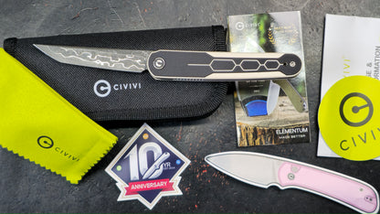 Civivi KwaiQ Ivory/Black G10 Handle Damascus Tanto (NEW)