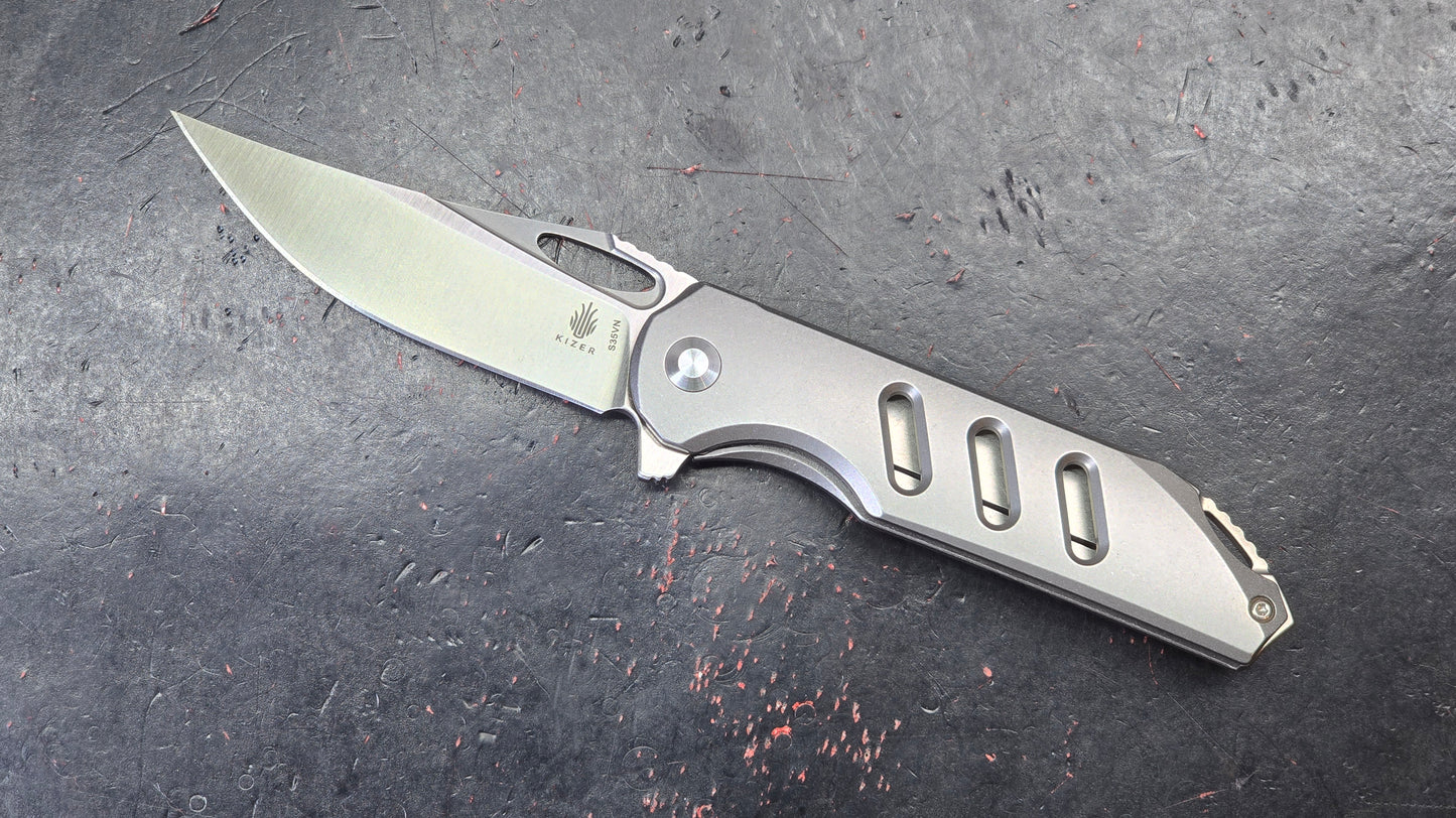 Kizer Assassin Titanium Handle, 3.15 Inches S35VN (NEW)
