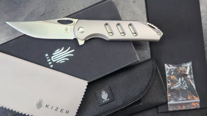 Kizer Assassin Titanium Handle, 3.15 Inches S35VN (NEW)