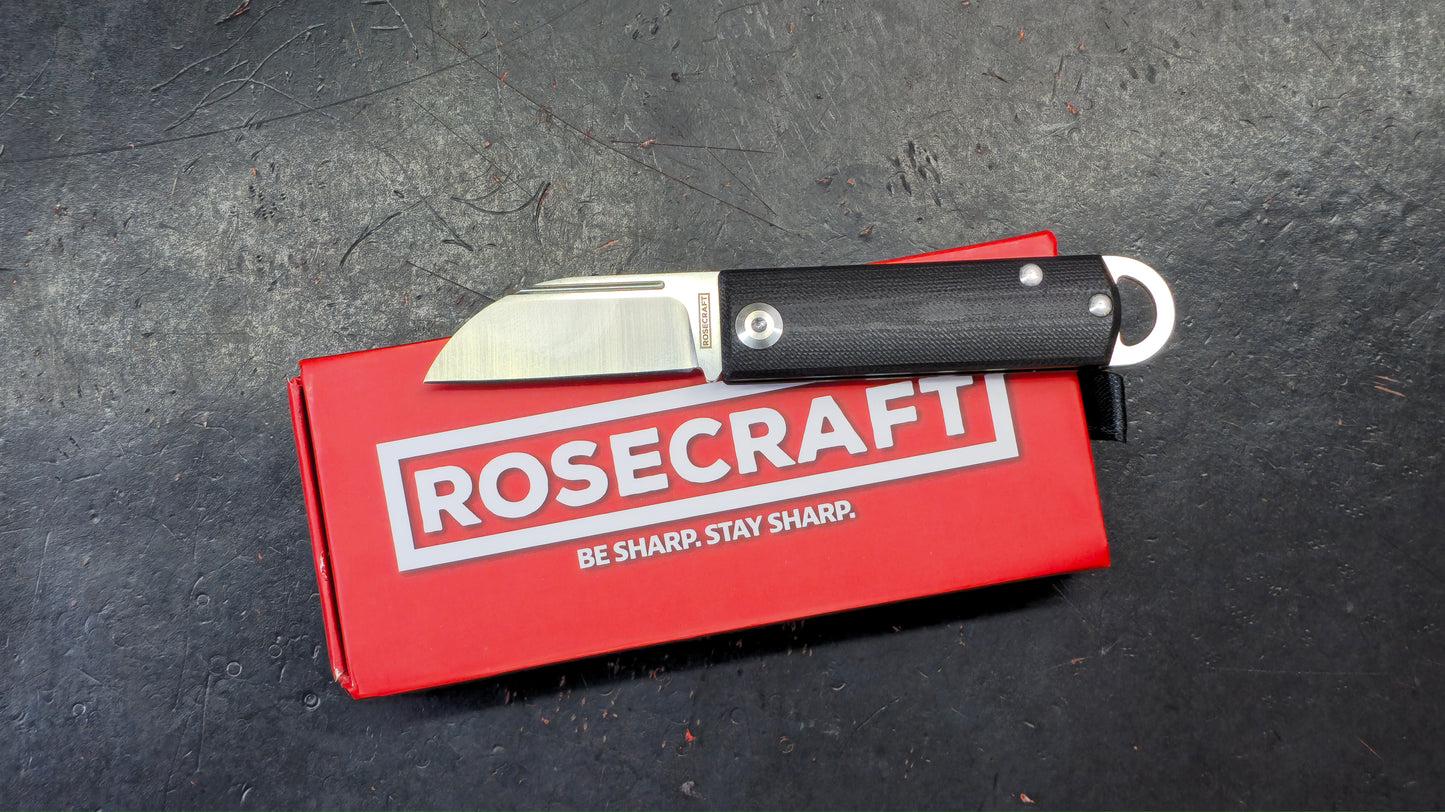 RoseCraft Awanata Slip joint Black G10 Handle D2 (NEW)