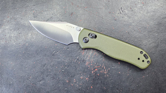 Kizer Drop Bear 2 Green Micarta Handle Nitro-V Clip Point (NEW)