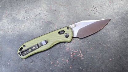 Kizer Drop Bear 2 Green Micarta Handle Nitro-V Clip Point (NEW)