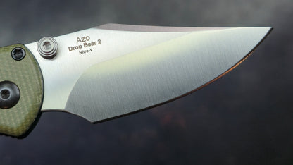 Kizer Drop Bear 2 Green Micarta Handle Nitro-V Clip Point (NEW)