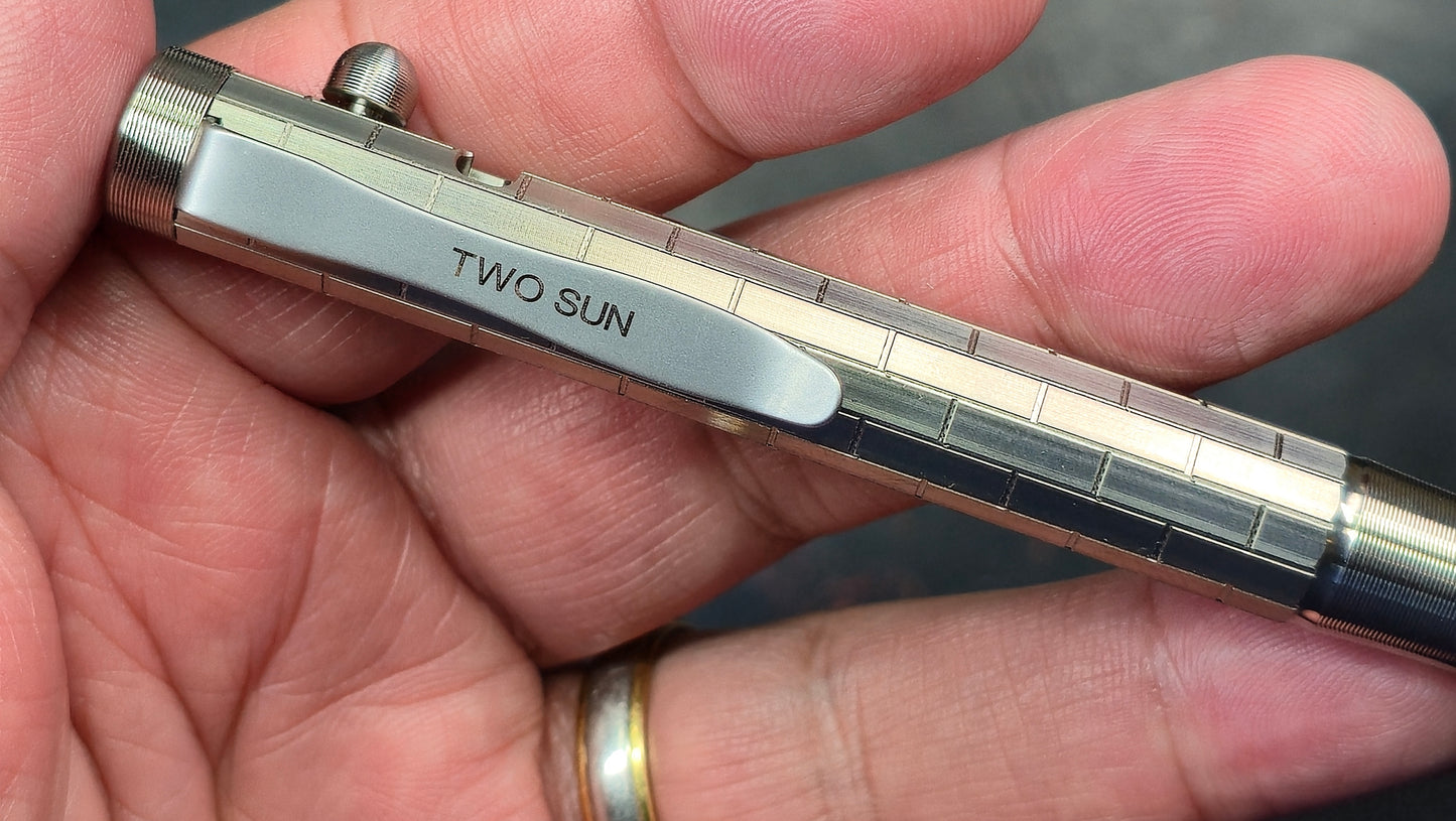 TwoSun Pen-10 Tactical Pen Titanium Alloy Body Black Ink (NEW)