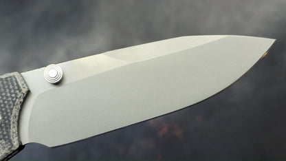 Remette WD107 Button Lock Micarta Handle 14C28N Blade, (NEW)