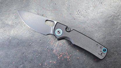 Vosteed Porcupine Button Liner Lock Black Micarta Handle 14C28N (New)