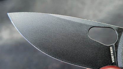 Vosteed Porcupine Button Liner Lock Black Micarta Handle 14C28N (New)