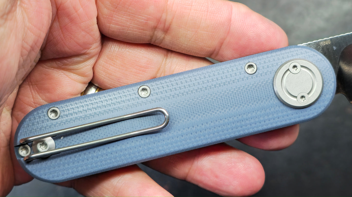 Vosteed Corgi V 295 Blue G10 Handle N690 Drop Point (New)