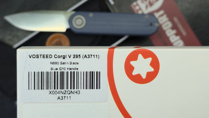 Vosteed Corgi V 295 Blue G10 Handle N690 Drop Point (New)