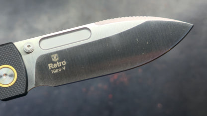Kizer Retro Black G10/Brass Handle Nitro-V Drop Point (NEW)